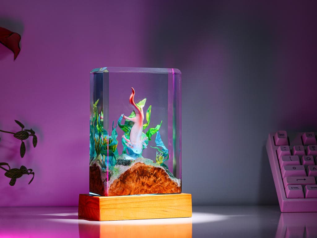Axolotl Resin Lamp, Ocean Lamp - Resinartgift