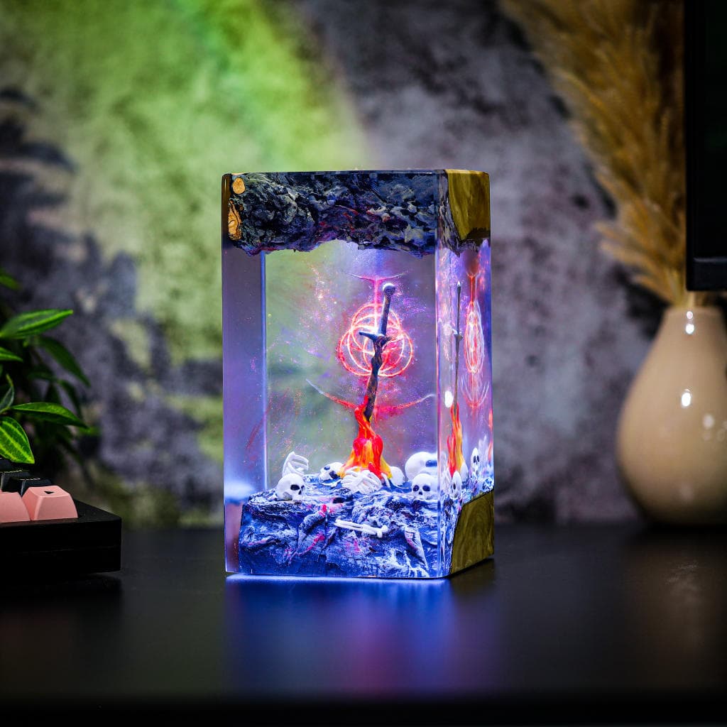Resting place in Bonfire Resin Lamp, Dark Soul 3 - Resinartgift